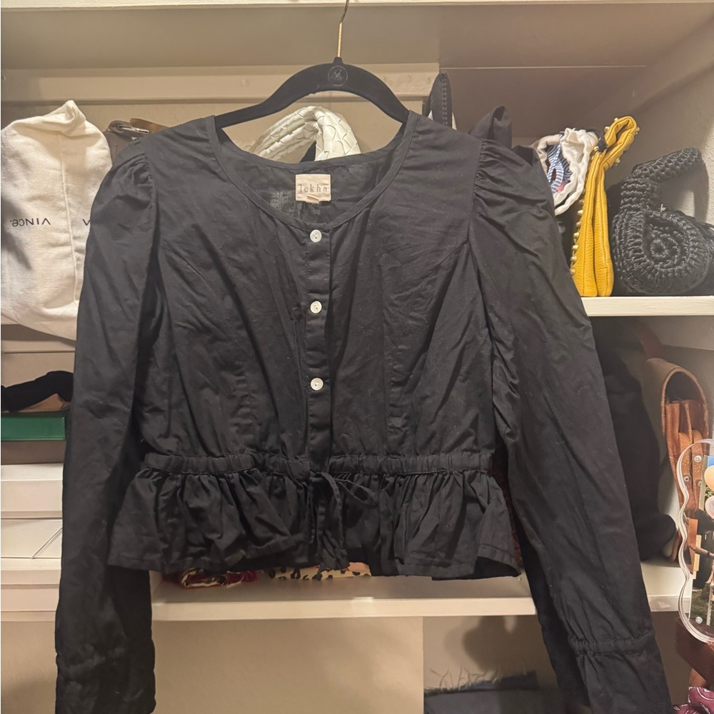 Lekha Peplum Blouse sz M - Picture 2 of 4